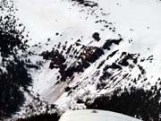 Lavina ve Velkém kotli letecký snímek
