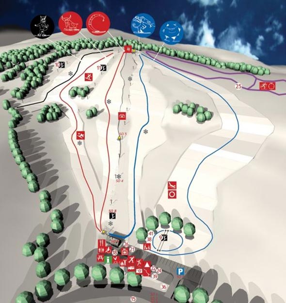 Panoramatická mapa Skiareál Annaberg Andělská Hora