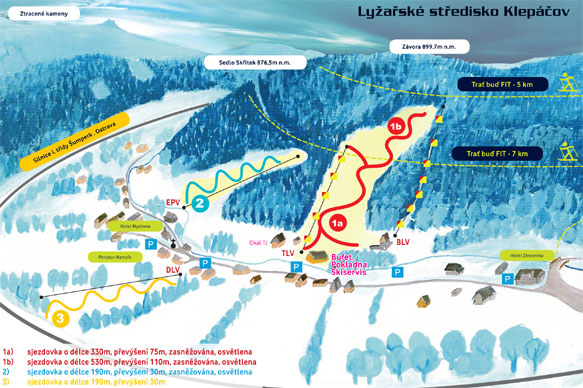 Panoramatická mapa ski areálu Klepáčov