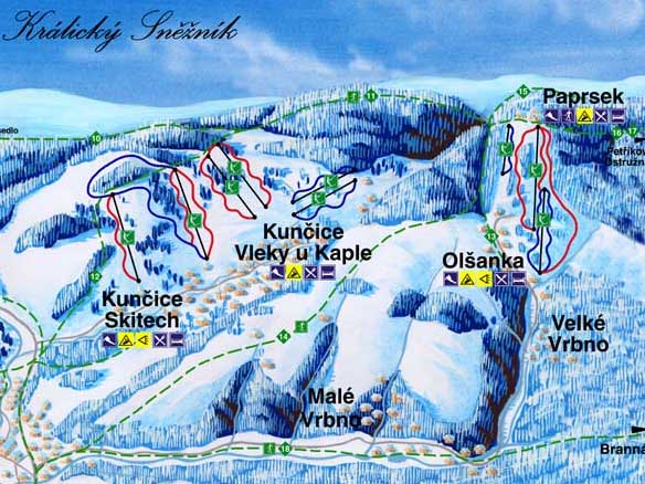Ski Paprsek - lyžařské středisko - panoramatická mapa