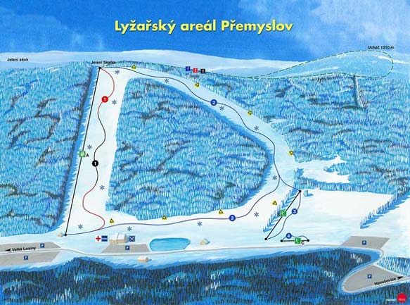 Přemyslov ski areál - panoramatická mapa