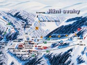 Panoramatická mapa ski areálu Červenohorské sedlo